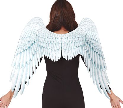 Andělská křídla bíle textilní 105x70cm