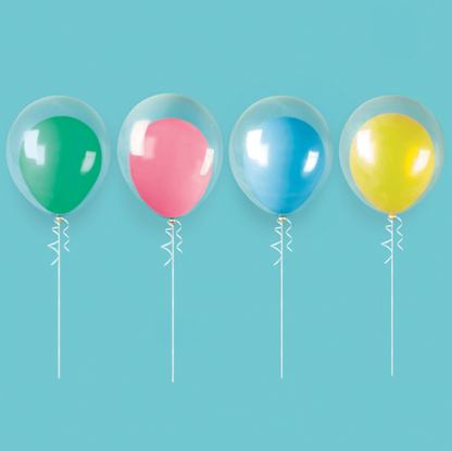 Set balónků neonovo-průsvitné dvojité 24ks