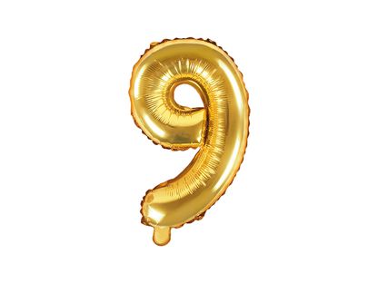 Mini fóliový balónek číslo 9 zlatý 35cm