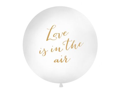 Balónek velký Love is in the air zlatý 1m