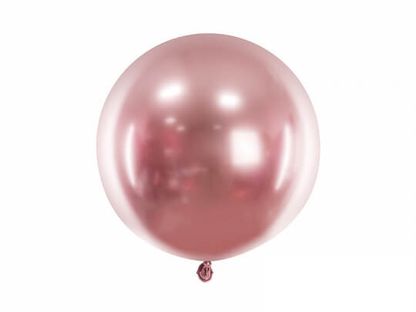 Kulatý balónek metalický růžově-zlatý 60cm