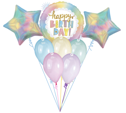 Balónová kytice k narozeninám pastelová 8ks