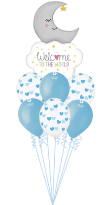 Balónová kytice k narození chlapečka Vítej na světě 7ks