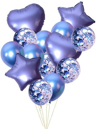 Balónová kytice kombinovaná modrá 12ks