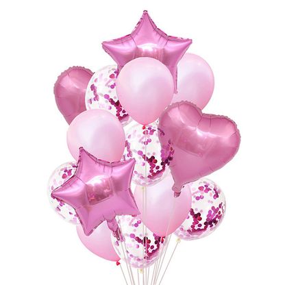 Balónová kytice kombinovaná světle růžová 12ks