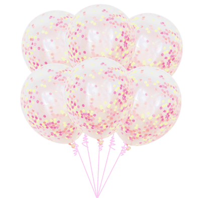 Balónová kytice konfetová pastelově neonová 6ks