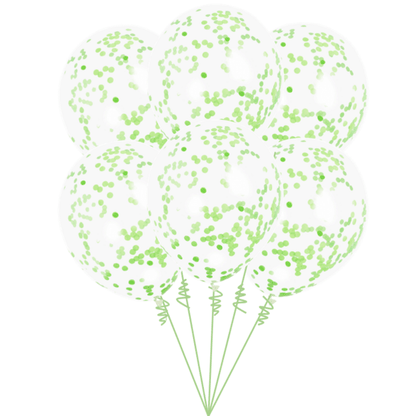 Balónová kytice konfetová zelená 6ks