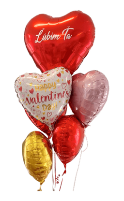 Balónová kytice na Valentýna Exploze srdcí