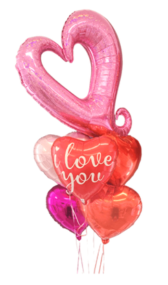 Balónová kytice na Valentýna I love you