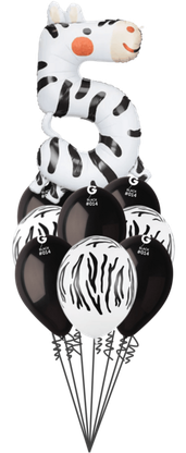 Balónová kytice Zebra 9ks