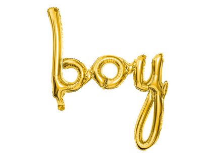 Balónkový banner Boy zlatý 77x70cm