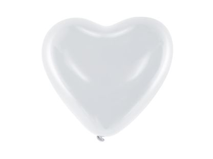 Balónky bíle srdce 25cm 100ks
