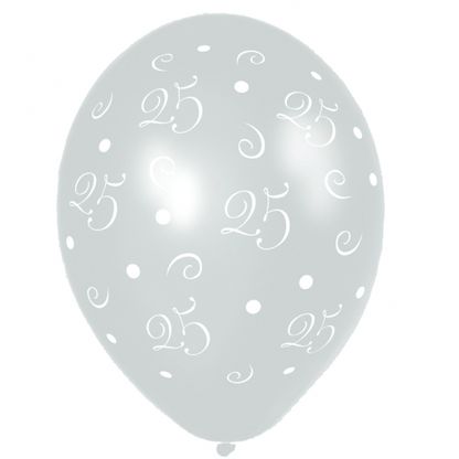 Balónky 25 Silver 27cm 10ks