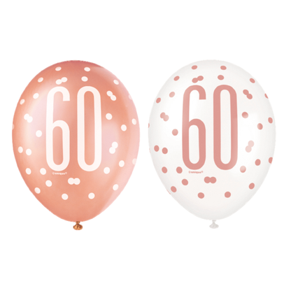 Balónky 60 růžovo-zlaté 30cm 6ks
