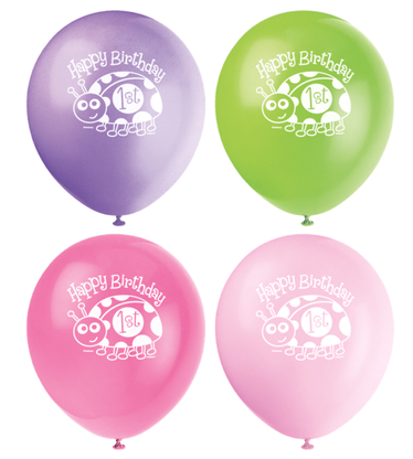 Balónky 1.narozeniny holčička Beruška 30cm 8ks