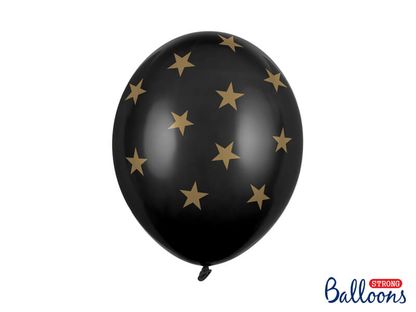 Balónky Stars černé 30cm 6ks