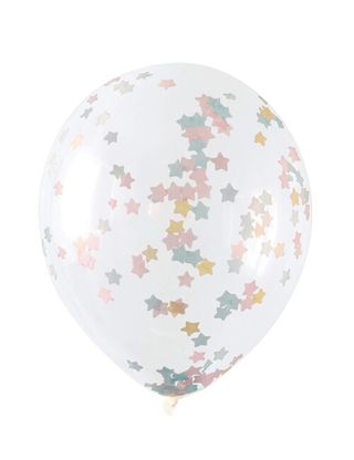 Balónky s konfetami pastelové 40cm 5ks