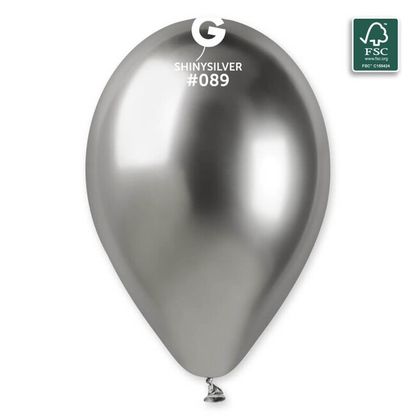 Balónky saténové stříbrné 33cm 6ks