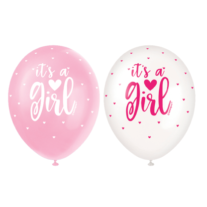 Balónky It´s a Girl srdíčka 30cm 5ks