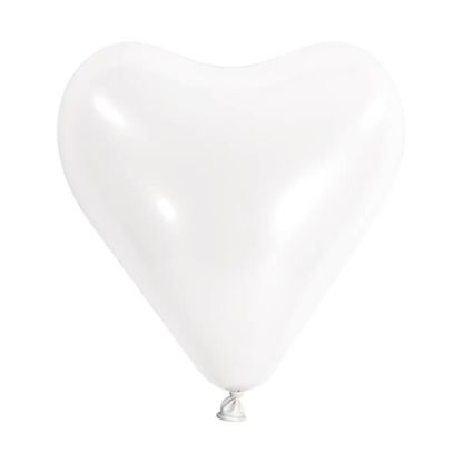 Balónky srdcové bílé 30cm 50ks