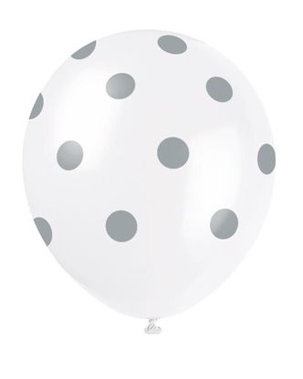 Balónky stříbrné tečky 30cm 6ks