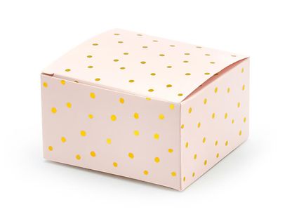 Krabičky na dárky světle růžové tečkované 10ks 6x3,5x5,5cm