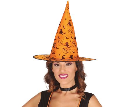 Čarodějnický klobouk oranžový