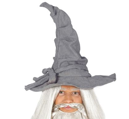 Čarodějnický klobouk sivý premium