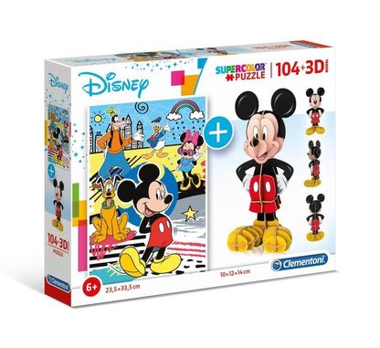 Clementoni puzzle Disney Mickey 104 + 3D