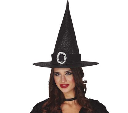 Dámský kouzelnický klobouk černý s kroužkem