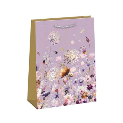 Dárková Taška Purpurová s květy mix vzorů 23,5x33cm