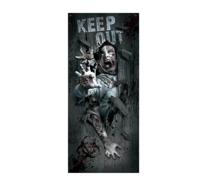 Dekorace na dveře Zombie Attack 180x80cm