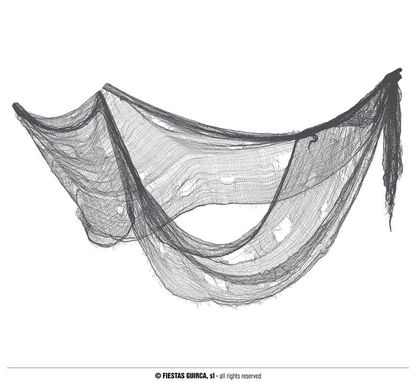 Dekorační tkanina šedá s dírami 76x228cm