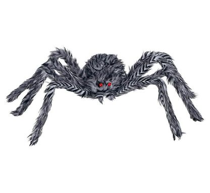Dekorační pavouk šedý s červenýma očima 60cm