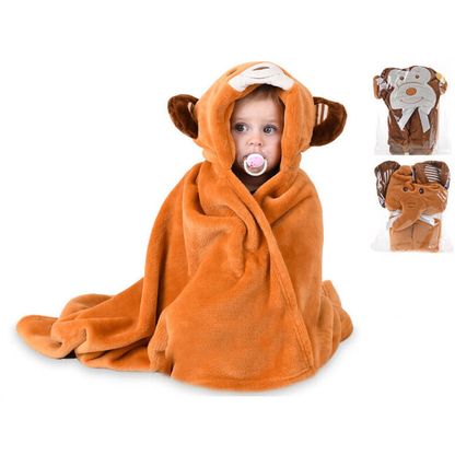 Dětská deka zvířátko s kapucí 100x75cm 3druhy