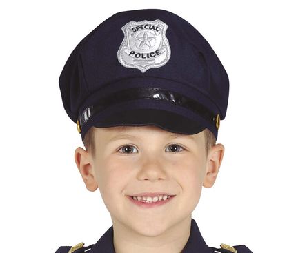 Dětská policejní čepice modrá s odznakem