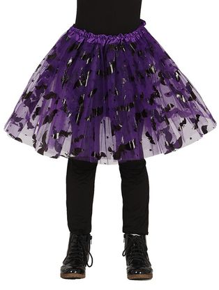 Dětská sukně tutu fialová s netopýry 30cm