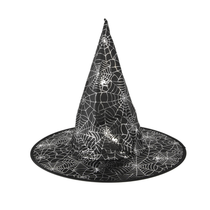 Dětský kouzelnický klobouk černá pavučina 38x32cm