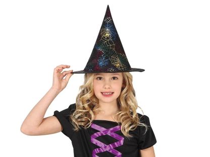 Dětský kouzelnický klobouk barevná pavučina