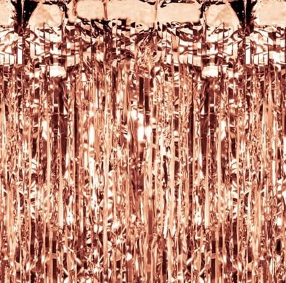 Dlouhá párty opona růžovo-zlatá 100x250cm