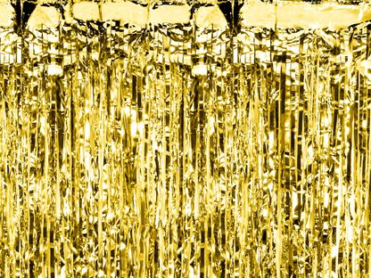Dlouhá párty opona zlatá 90x250cm
