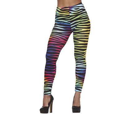 Elastické kalhoty barevné s tygřími pruhy L