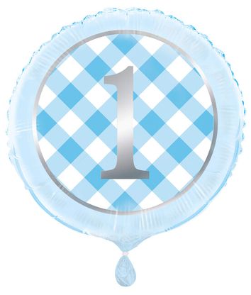 Fóliový balónek 1 narozeniny modro-bílé 45cm