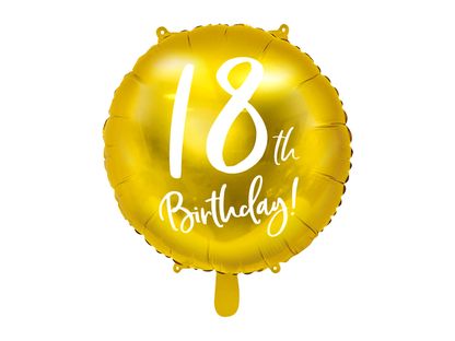 Fóliový balónek 18th Birthday zlatý 45cm