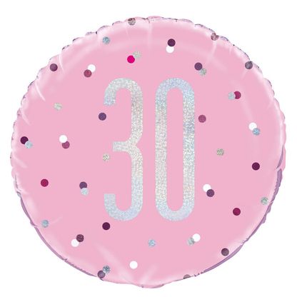 Fóliový balónek 30 Birthday růžový 45cm