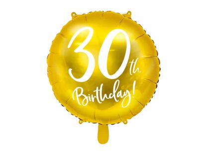 Fóliový balónek 30th Birthday zlatý 45cm