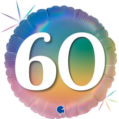 Fóliový balón 60 narozeniny duhový 46cm