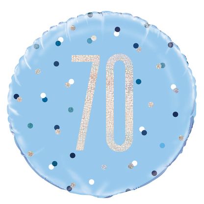 Fóliový balónek 70 Birthday modrý 45cm