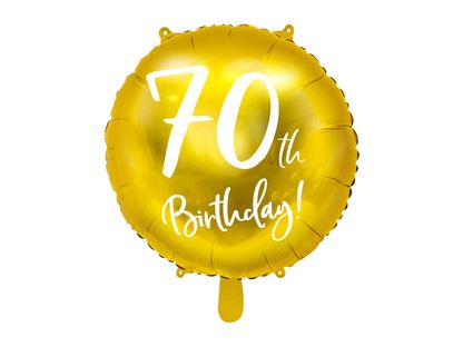 Fóliový balónek 70th Birthday zlatý 45cm