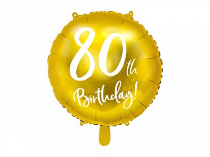 Fóliový balónek 80th Birthday zlatý 45cm